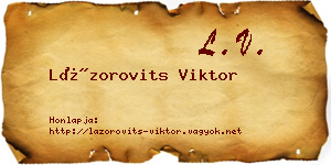 Lázorovits Viktor névjegykártya